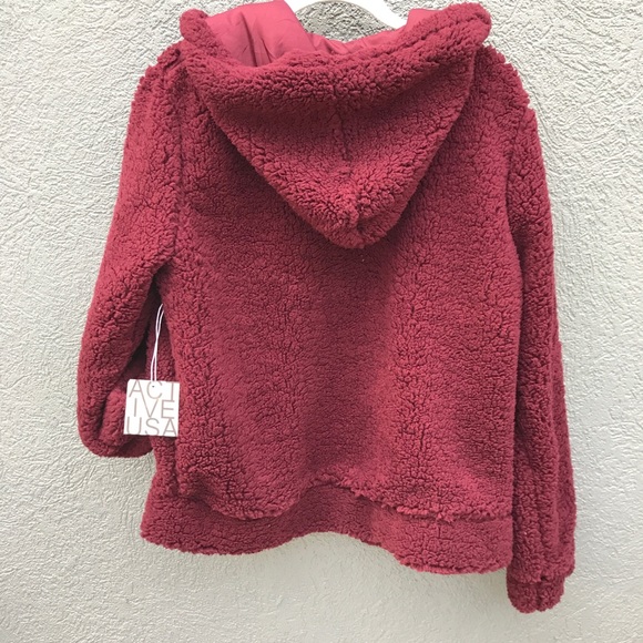 Faux fur sherpa hoodie jacket with lining - Picture 4 of 5